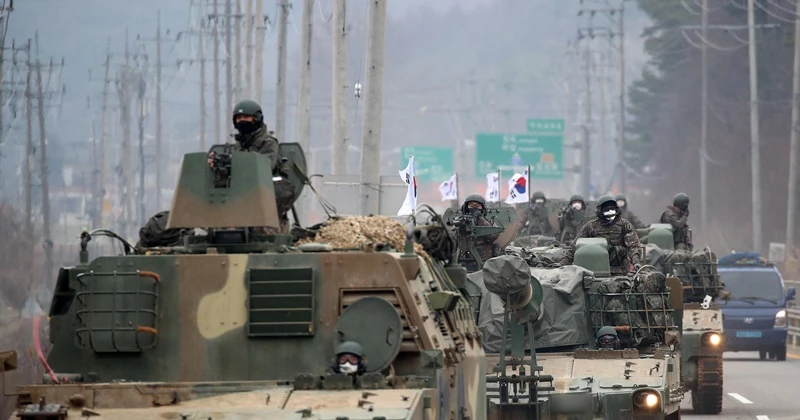 지난 3월 파주 일대에서 전술 훈련을 벌인 육군 1사단. 기사와 관련 없는 사진입니다. / 뉴스1