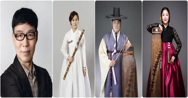 왼쪽부터 문정근 명무, 대금 서정미, 아쟁 황승주, 가야금 백은선 단원 / 전라북도립국악원