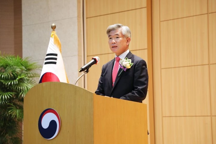 이기식 병무청장이 2022년 5월16일 정부대전청사에서 열린 취임식에서 취임사를 하고 있다. / 뉴스1