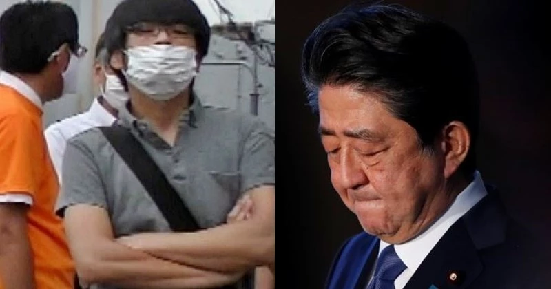 피격 현장에서 찍힌 범인과 아베 전 총리 모습 /유튜브, NHK NEWS, 연합뉴스