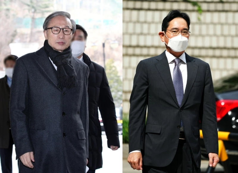 (왼쪽부터) 이명박 전 대통령, 이재용 삼성전자 부회장 / 뉴스1