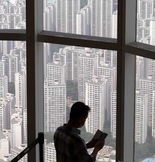 10일 서울 송파구 롯데월드타워 서울스카이에서 바라본 아파트 단지 모습. / 뉴스1