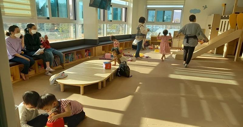 증평군 가족센터내 공동육아나눔터 모습.
