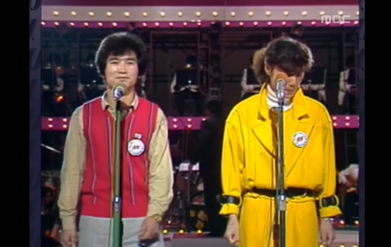 1985년 MBC 대학가요제에서 대상을 받은 높은음자리. (왼쪽부터) 김장수, 전 멤버 임은희 / 유튜브, 'MBCfestival'
