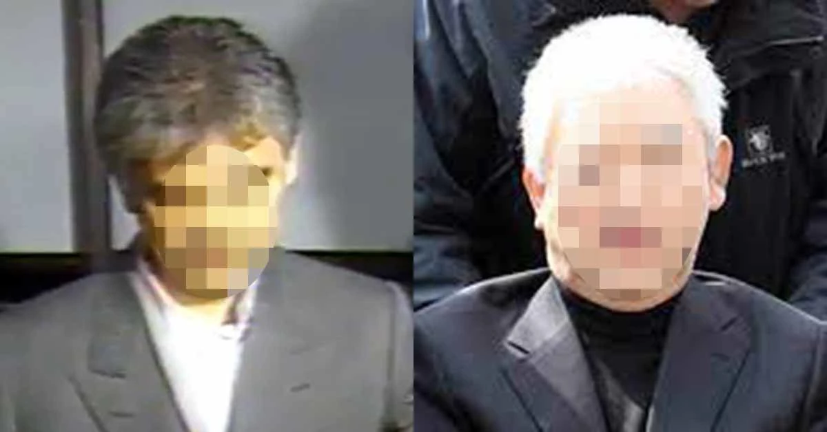 팔순잔치를 여는 전 칠성파 두목 이모씨. KBS 뉴스 영상을 캡처한 왼쪽 사진은 1991년 때 모습이고 연합뉴스 자료사진인 오른쪽은 2010년 때 모습이다.