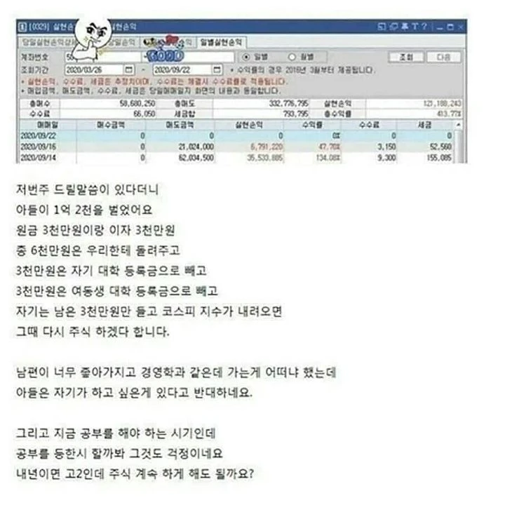 “고1 아들에게 3000만원 줬더니 1억5000만원으로 만들어 왔네요'