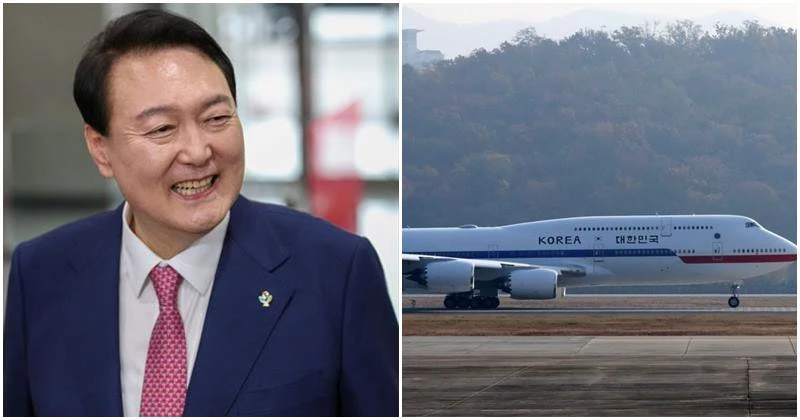 윤석열 대통령, 대통령 전용기 / 뉴스1