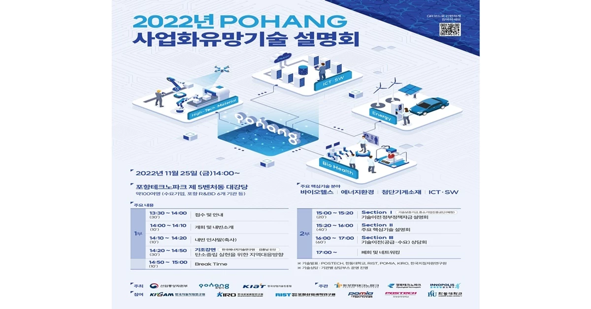 2022년 포항 사업화 유망기술 설명회 홍보 포스터 / 포항테크노파크 제공