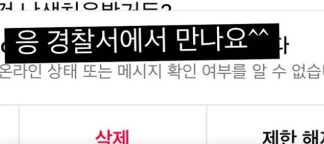 한 네티즌이 보낸 메시지에 단호하게 대답한 송다은