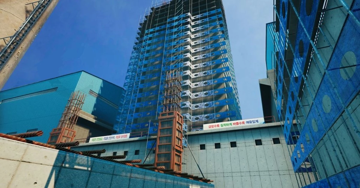 가상현실 속에 구현된 건설현장/포스코