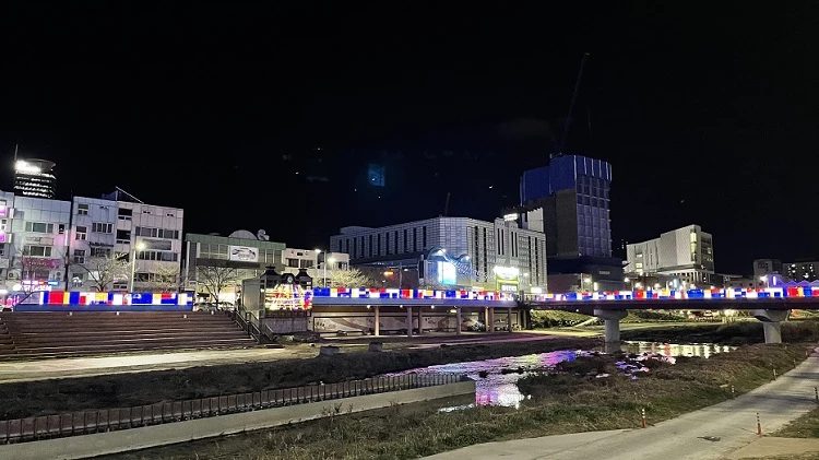 홍도복숭아길 야경 / 대전동구
