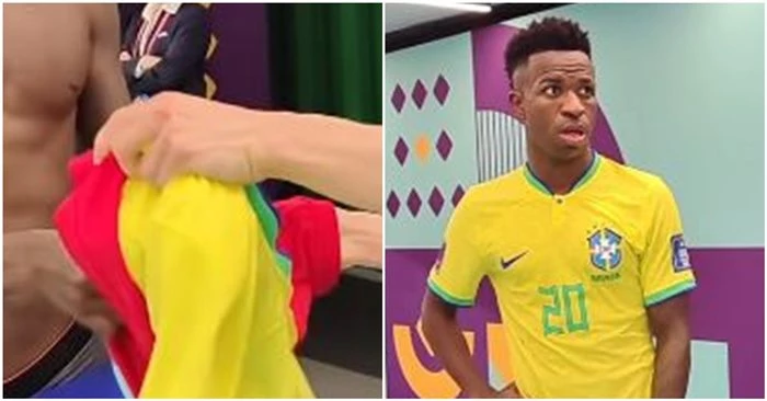 김문환과 가 2022 FIFA 카타르 월드컵 16강 직후 유니폼을 교환하고 있다. / 이하 폭스 사커 공식 인스타그램 캡처