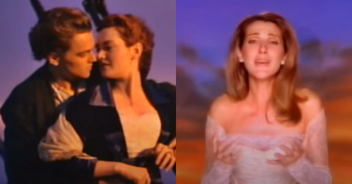 영화 '타이타닉' OST 'My Heart Will Go On' 뮤직비디오에 등장한 레오나르도 디카프리오(왼쪽부터), 케이트 윈슬렛, 셀린 디온. /유튜브 채널 'CelineDionOfficialTV'