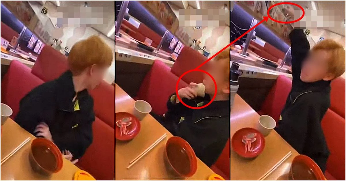 가게 직원의 눈치를 보더니 공용으로 사용하는 종이컵에 자신의 타액을 묻히고 다시 제자리에 돌려놓고 있다.