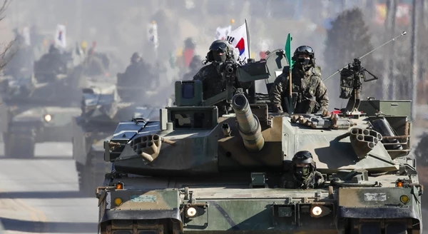 혹한기 훈련 중인 군부대