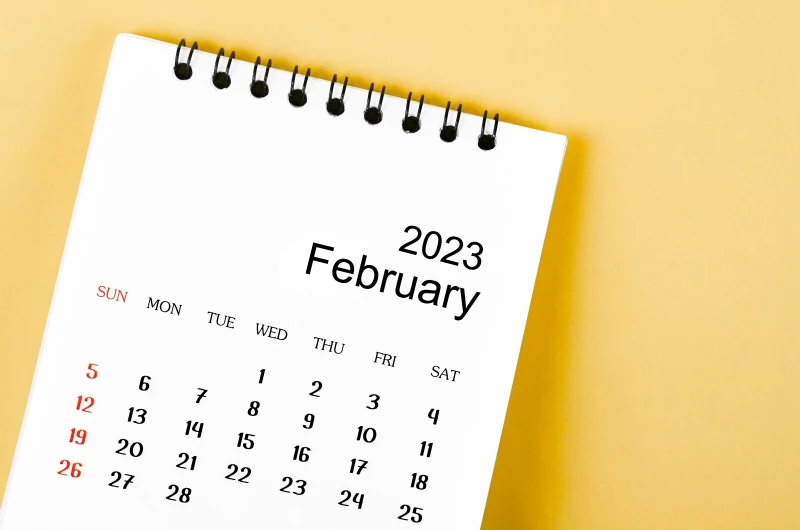 2023년 2월 달력. 기사 이해를 돕기 위한 이미지 / PENpics Studio-Shutterstock.com