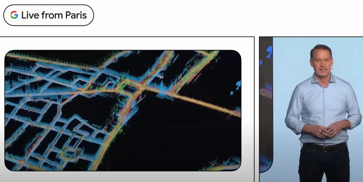 프랑스 파리에서 8일(현지 시각) 미국 구글사의 생성AI 챗봇인 바드가 처음 공개됐다. 사진은 바드 시연 모습. / 이하         구글 AI챗봇 '바드'         시연 동영상 갈무리