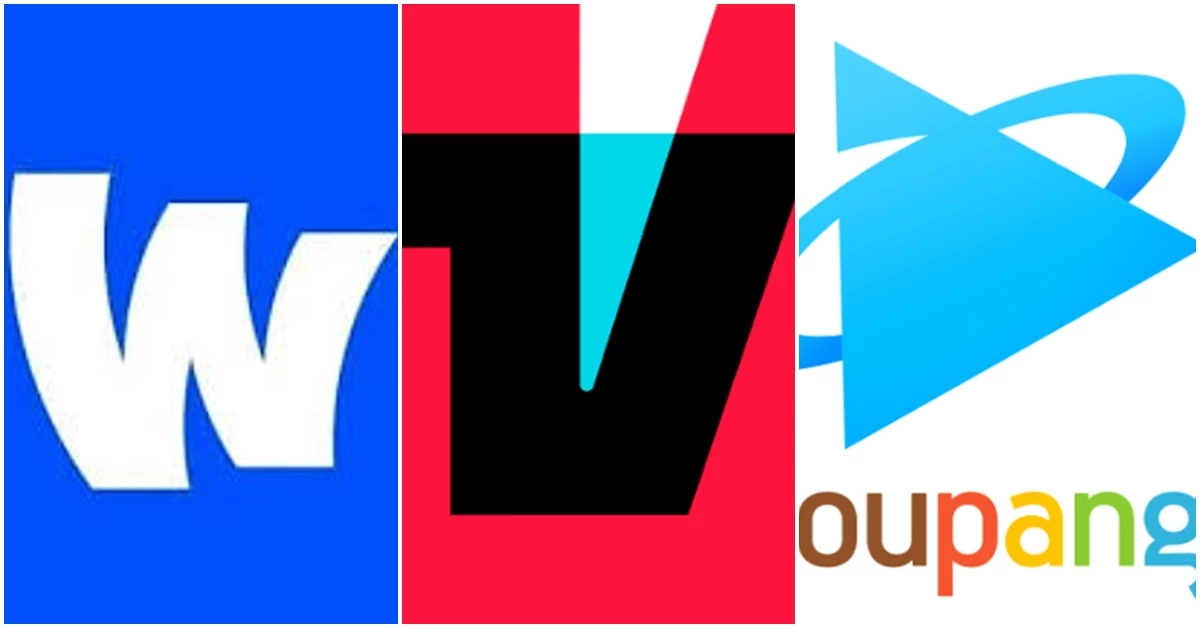 왼쪽부터 웨이브, 티빙, 쿠팡플레이 로고 / 웨이브, 티빙, 쿠팡 공식 홈페이지