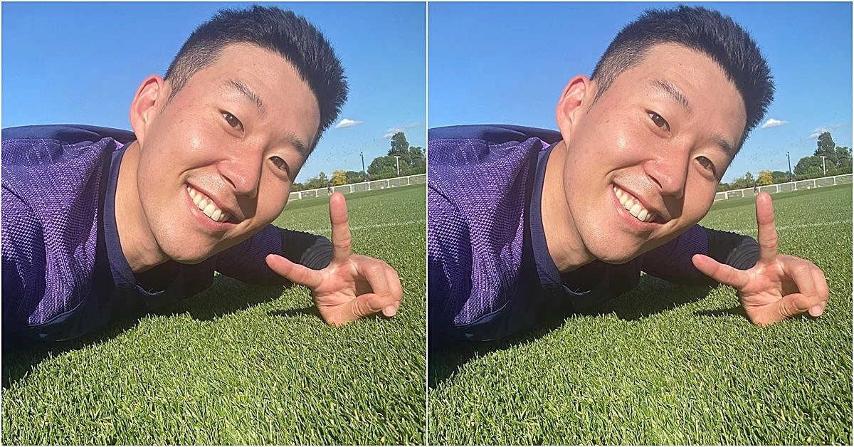 손흥민이 활짝 웃고 있다. / 이하 손흥민 인스타그램