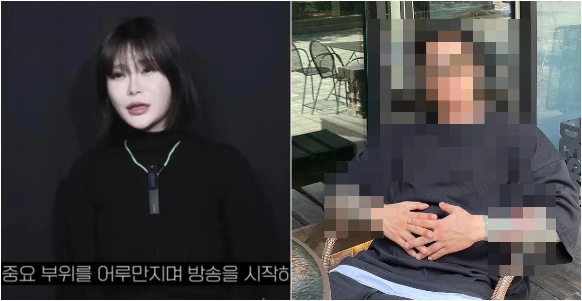 카라큘라 방송에서 남자 BJ에게 성 착취를 당했다고 폭로한 여자 BJ 아둥(좌), BJ 아둥에게 실명으로 지목 당한 남자 BJ 세 명중 한 명인 K(우) / 유큐브 '명탐정 카라큘라', K 인스타그램