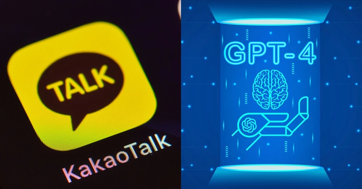 휴대폰 화면 내 카카오톡 아이콘(좌)과 GPT-4 이미지