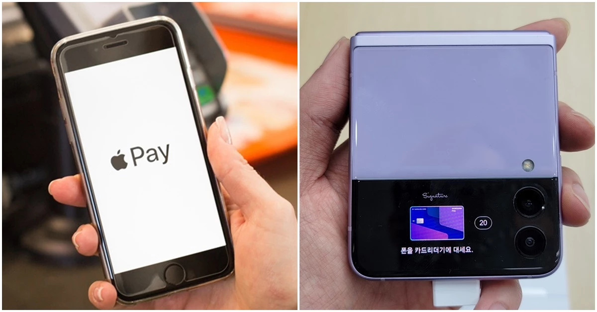 왼쪽부터 애플페이, 삼성페이 예시 사진이다. / Cat Us , Geewon Jung-shutterstock.com