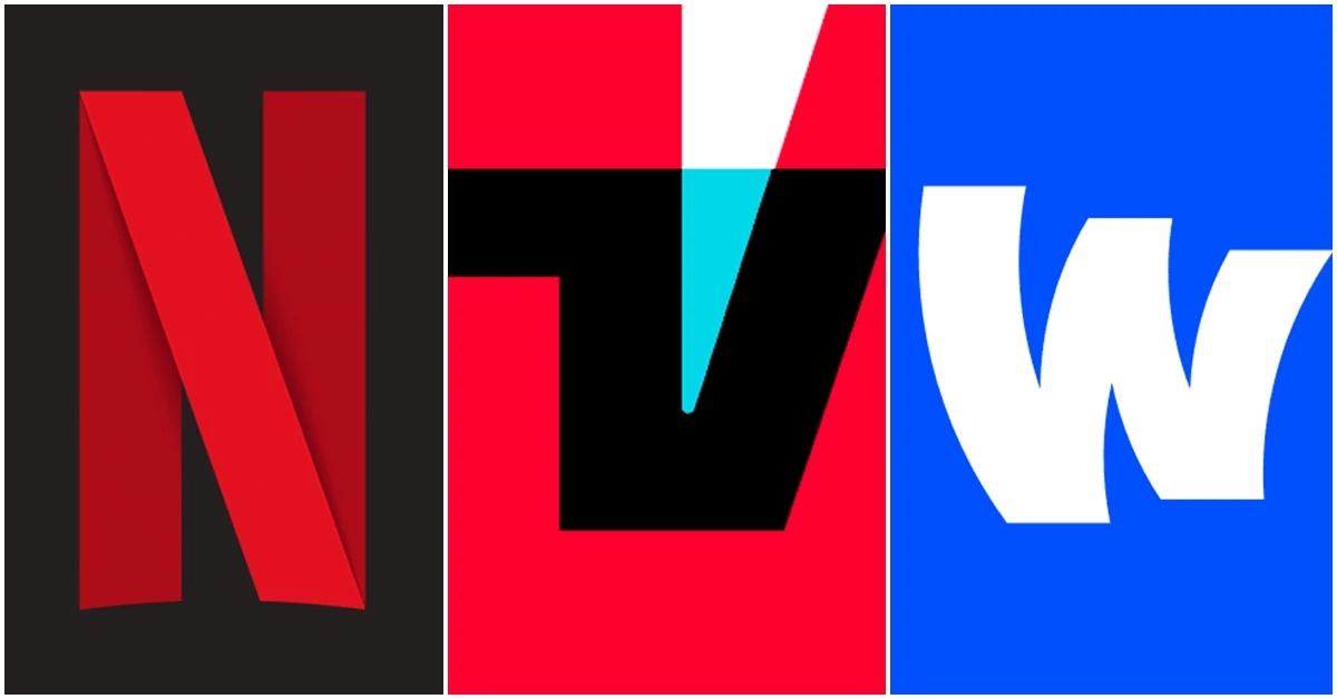 넷플릭스, 티빙, 웨이브 로고