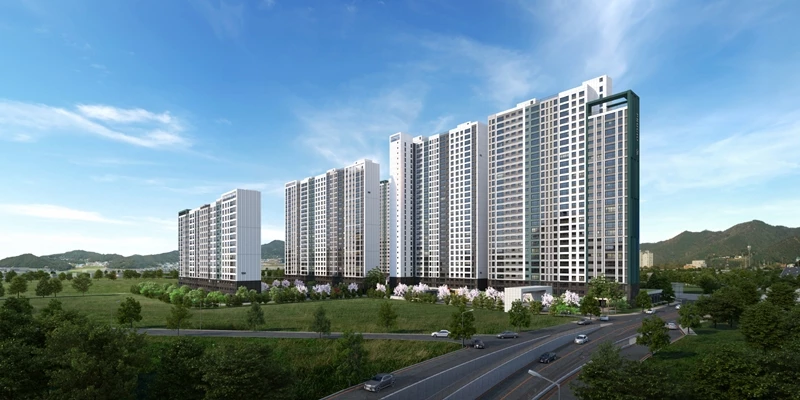 대우건설이 지난 3월 분양한 정읍 푸르지오 더 퍼스트 투시도. 부동산 침체 지속에서도 정읍 역대 최다 청약 건수를 달성하며 흥행했다.