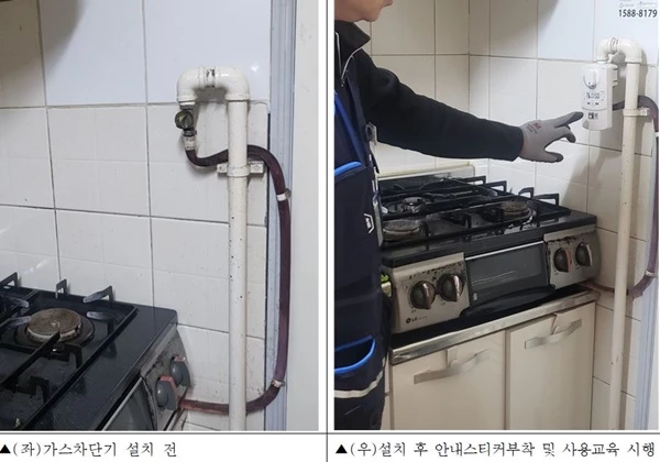 부산도시공사가 공공임대아파트 233세대(구포도시 103세대, 도시두송 130세대)를 대상으로 가스안전차단기를 무상 설치를 지원한다. / 사진제공=부산도시공사