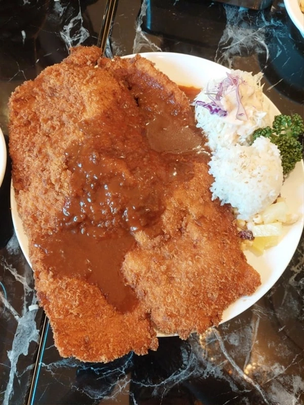 한 네티즌이 쯔양의 가게에서 먹은 돈가스를 인증했다. / 온라인 커뮤니티 '뽐뿌'