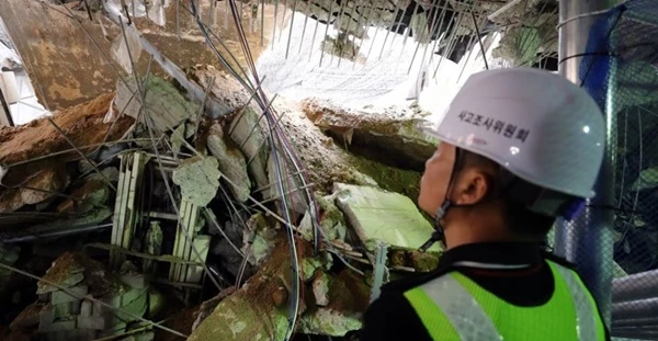 인천 검단신도시 아파트 주차장 붕괴 사고와 관련해 GS건설이 설계와 다르게 시공된 것으로 추정되는 일부 부분을 발견했다. / 사진=연합