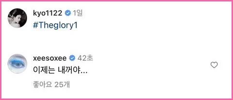 '자백의 대가' 캐스팅 소식에 한소희가 송혜교 인스타그램에 남긴 댓글