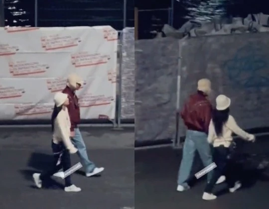 이하 뷔와 제니를 닮은 사람이 파리에서 포착된 장면/ 이하 트위터