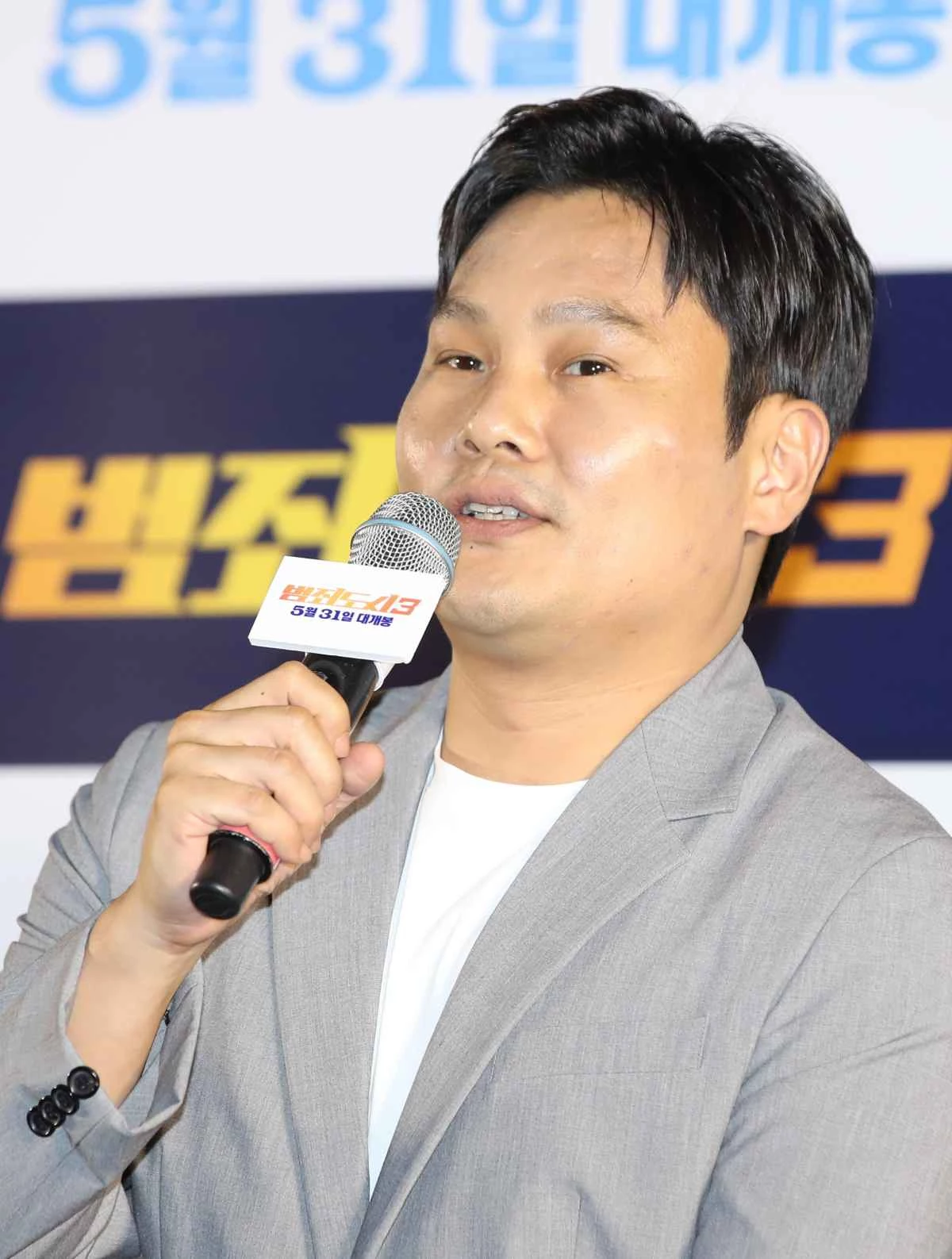 이상용 감독이 22일 오후 서울 강남구 봉은사로 메가박스 코엑스점에서 열린 영화 ‘범죄도시3’ 언론시사회에 참석해 작품에 관해 이야기하고 있다.