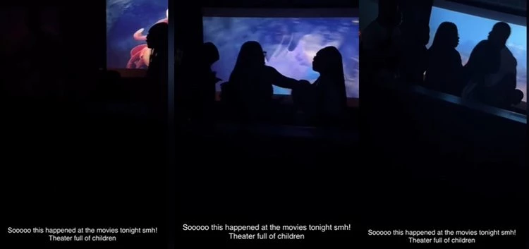 영화 '인어공주' 관람 중 싸움을 한 관객들 / 틱톡 soso_hyppolite