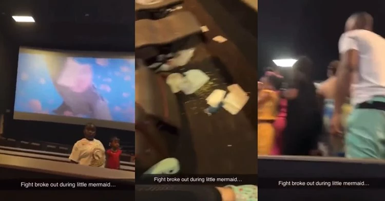 관객들 싸움에 극장을 떠나는 관객들 / 트위터 @iamyesyouareno