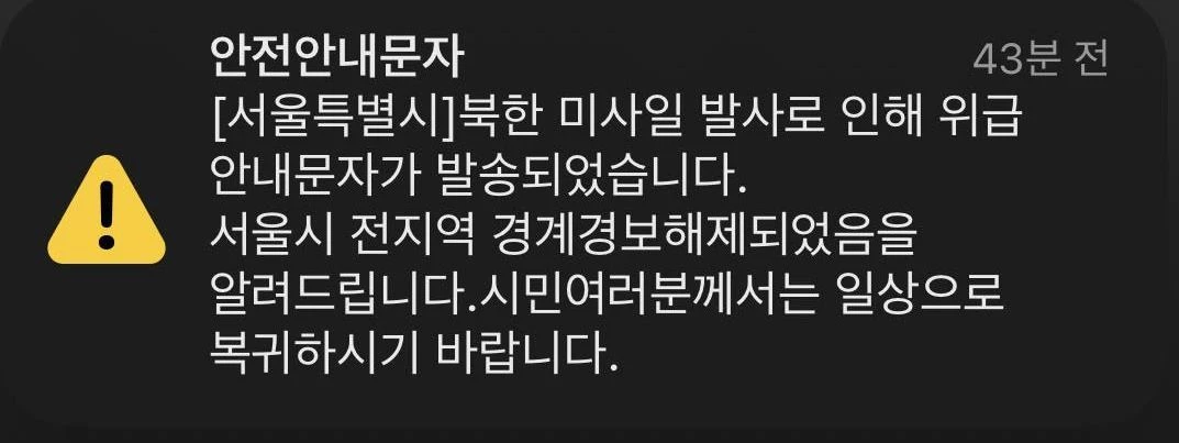 서울특별시 안전안내문자