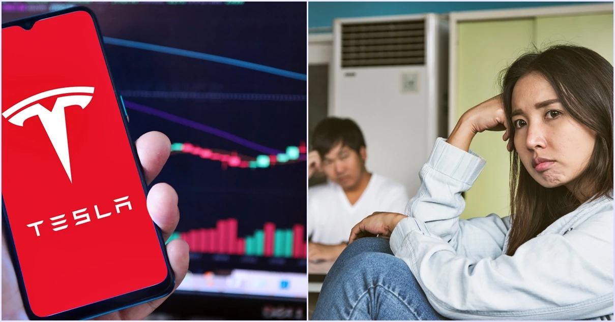 테슬라 주가 그래프 이미지(좌)와 냉전 중인 커플 (참고 사진) /Popel Arseniy·Pormezz-shutterstock.com