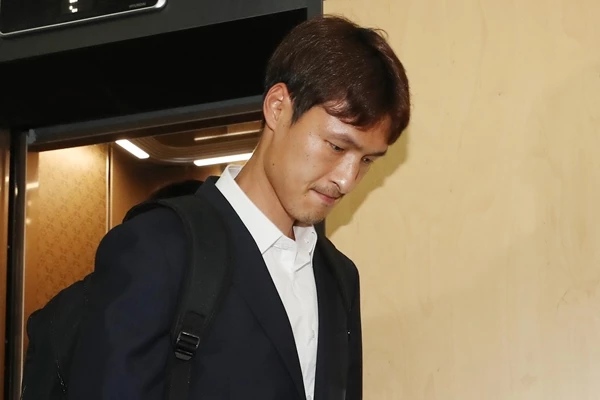 울산 현대 박용우가 22일 서울 종로구 축구회관에서 열린 상벌위원회에 출석하고 있다.