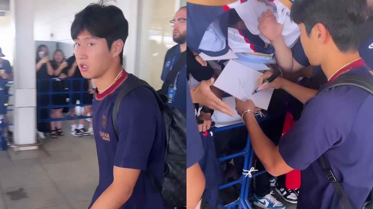 일본 도착 후 팬들에게 사인해주는 이강인
