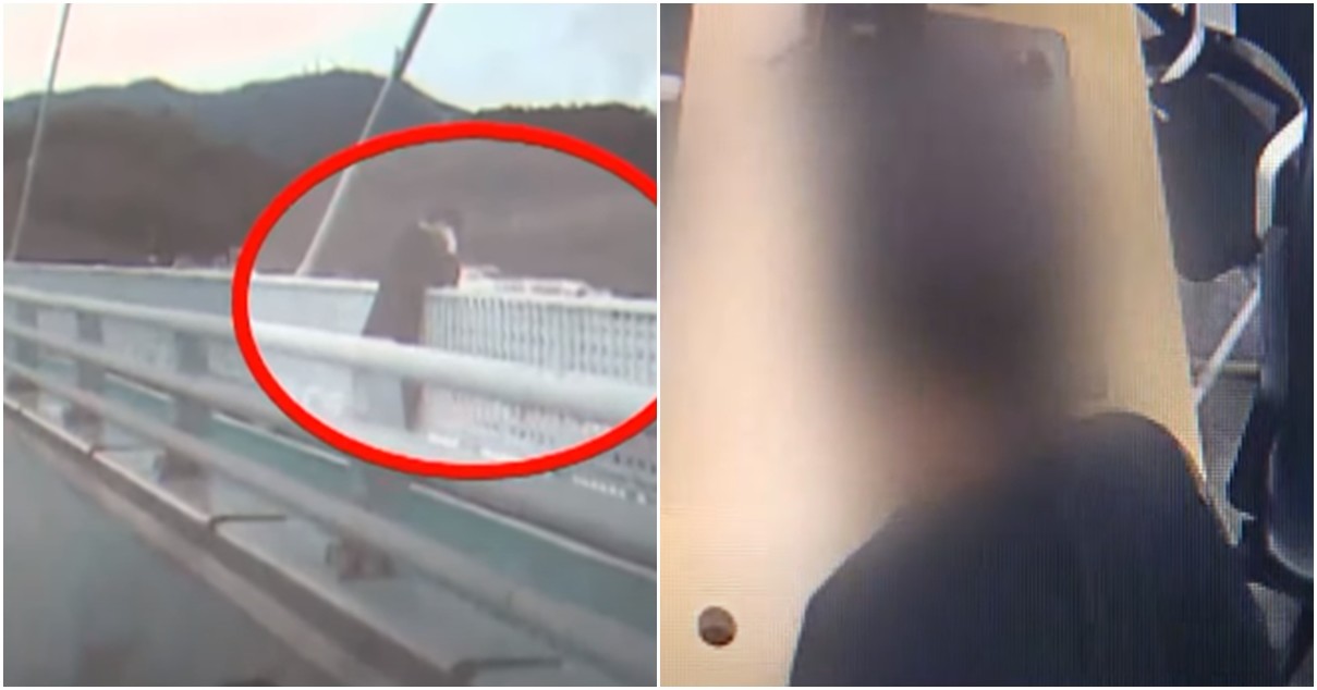 가정사를 비관해 투신하려던 20대 대학생이 지나가던 경찰에게 구조된 사건. /SBS