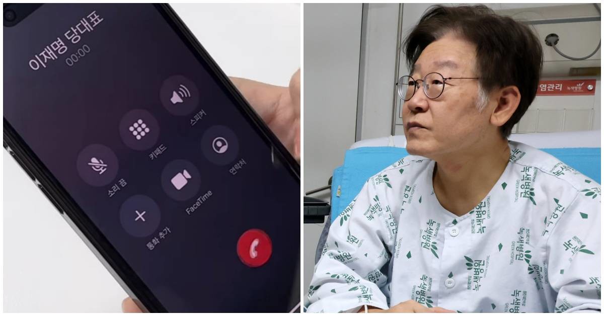 (왼쪽)이재명 대표가 올린 강서구청장 보궐선거 사전투표 독려 영상 첫 장면. (오른쪽)병원에서 회복 중인 이재명 대표. / 이재명 대표 인스타그램, 공동취재-뉴스1