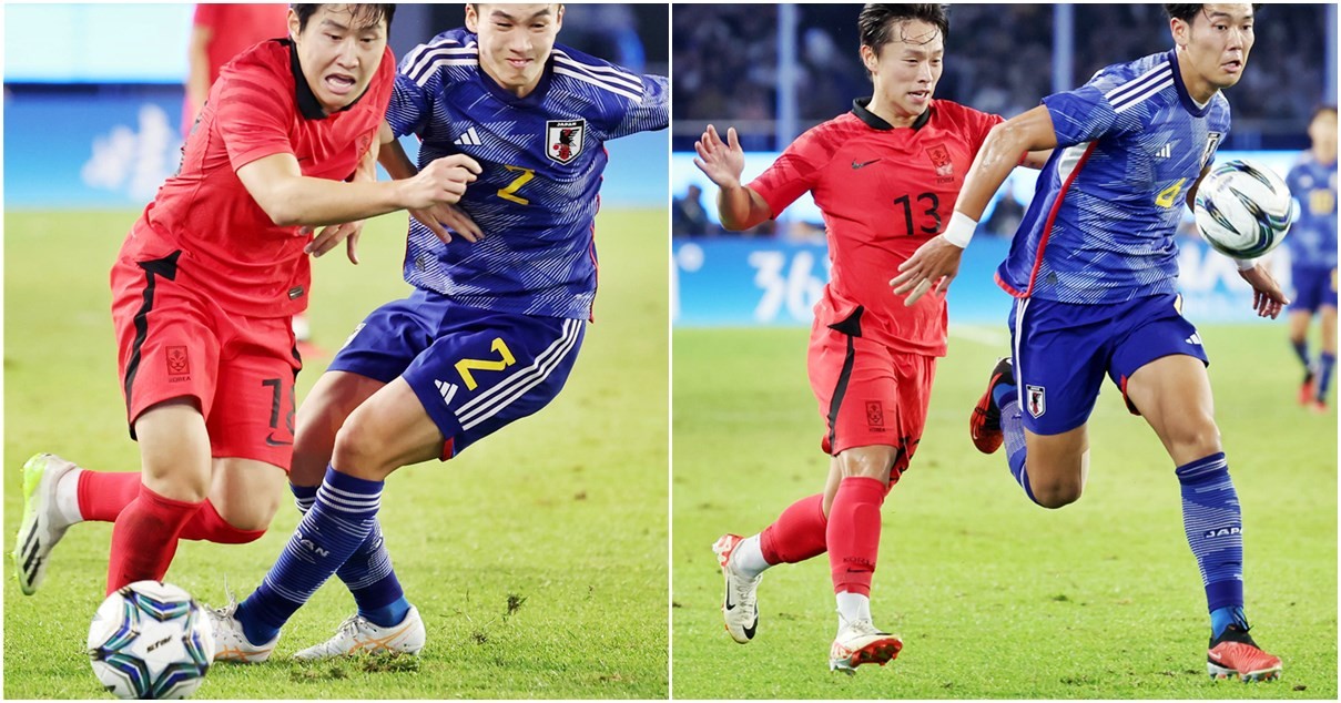 지난 7일 오후 중국 항저우 황룽 스포츠센터 스타디움에서 열린 2022 항저우 아시안게임 남자 축구 한국과 일본의 결승전 모습 / 뉴스1