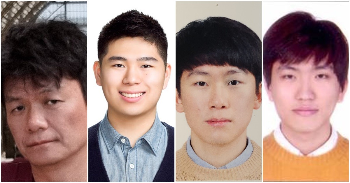 (사진 좌측부터) POSTECH 물리학과 송창용 교수 · 신소재공학과 송승찬 씨, 물리학과 통합과정 이성윤 · 조도형 박사 / POSTECH 제공