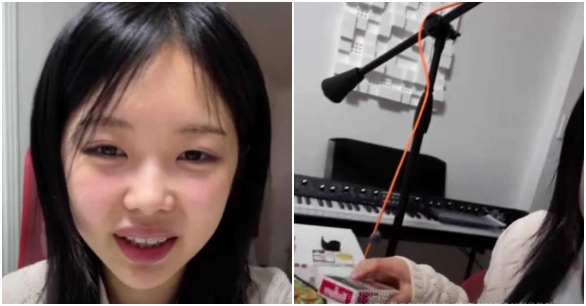 라이브 방송 도중 카메라에 잡힌 담배. / 미노이 인스타그램