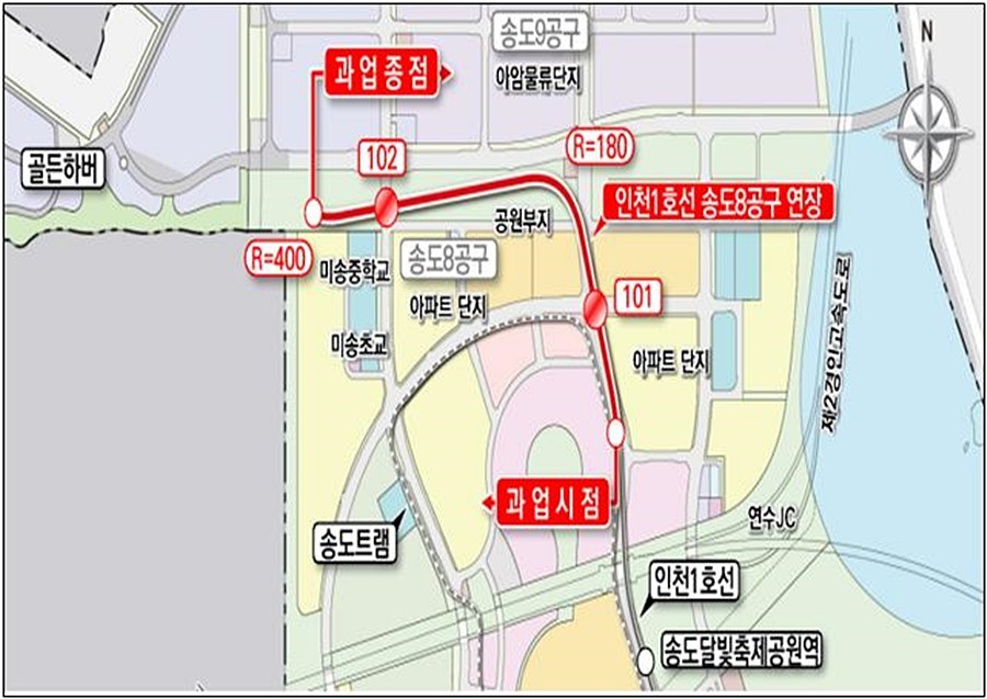 노선도(본 노선도는 검토노선으로 향후 기본계획 시 변경될 수 있음)