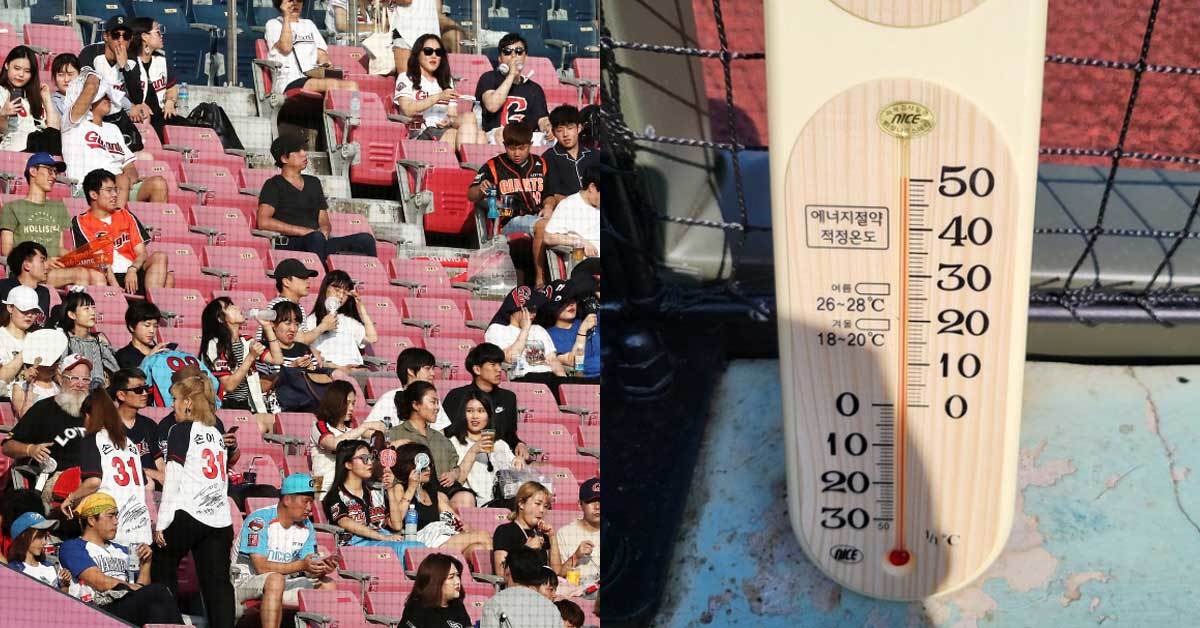 폭염 속 프로야구, <b>관중 4명 구급차</b> 이송…예고된 비극