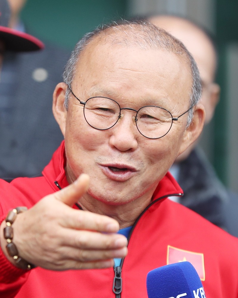 베트남 축구대표팀을 이끌었던 박항서 감독. 박 감독은 8일 대전에 있는 한남대에서 베트남 유학생들을 대상으로 특강을 진행했다. / 연합뉴스