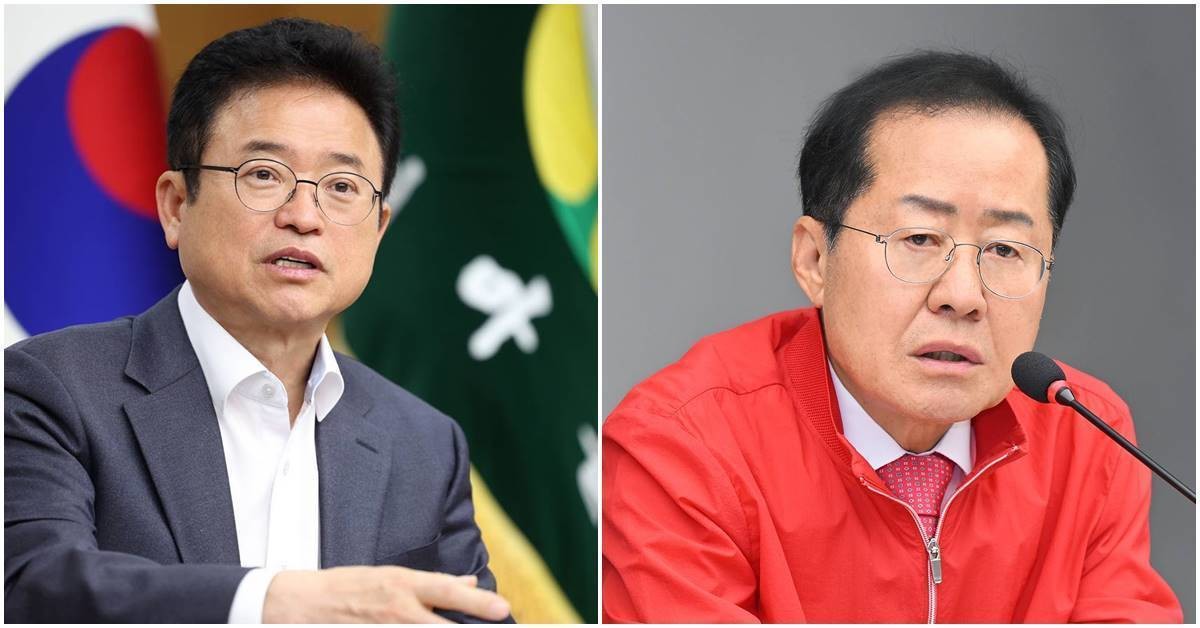 경북도가 18일 대구경북 행정통합 특별법안을 공개한 가운데 핵심 쟁점들의 해결이 최종 관문으로 부상하고 있다. 왼쪽부터 이철우 경북도지사, 홍준표 대구시장/대구시.경북도