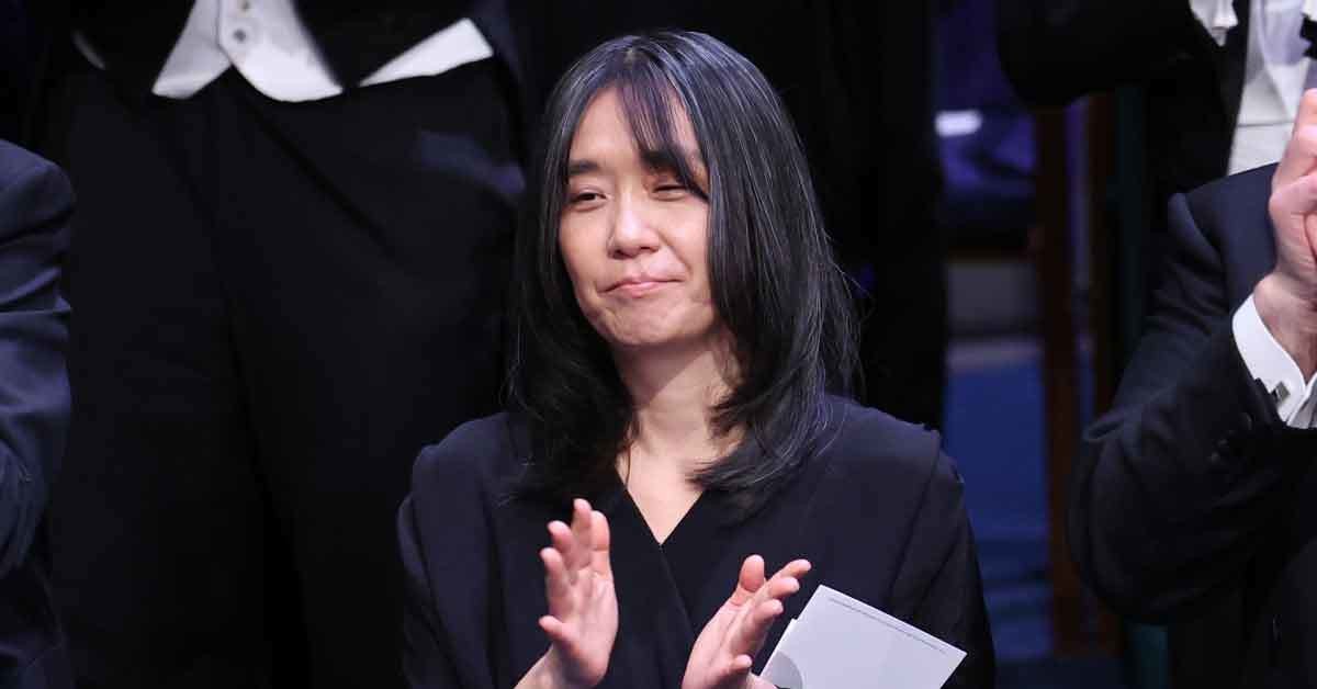 Author Han Kang is applauded after the speech by the Chair of the Nobel Foundation Board at the 2024 Nobel Prize Ceremony held at the Stockholm Concert Hall in Sweden on the 10th (local time). / News1